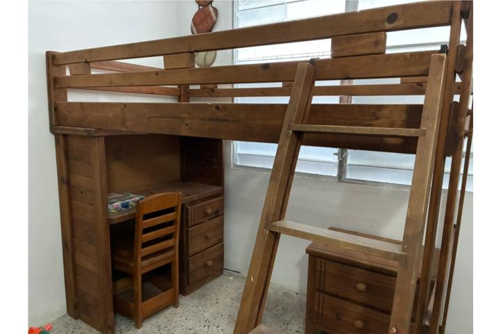 Cama twin madera, mesa de noche y escritorio , Puerto Rico