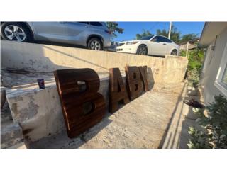 Letras en madera r�stica 4� de alto, Puerto Rico
