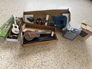Guitarra Jackson y ukeleles 