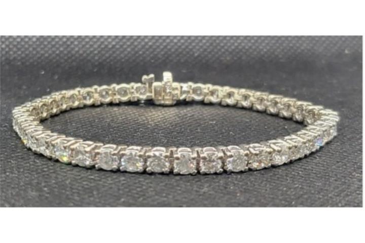 Pulsera Oro Blanco 18k Diamante Natural 6.3ct, Puerto Rico