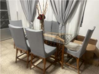 Juego de comedor en rattan, Puerto Rico