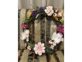 Wreath/corona decorativa para puerta de hogar, Puerto Rico