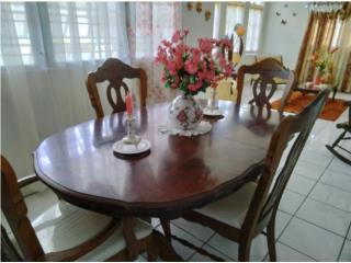 Juego de comedor Victoriano 4 sillas en caoba, Puerto Rico