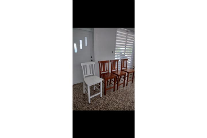 4 sillas de madera solida, Puerto Rico