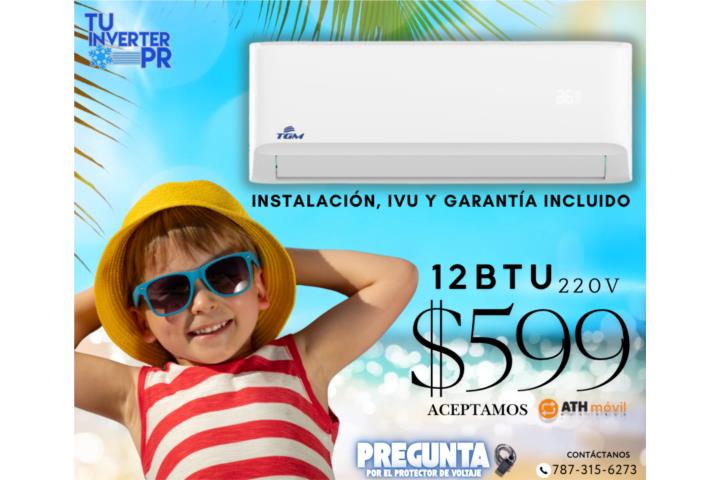 Aire Acondicionado Inverter 12btu 220v NUEVO, Puerto Rico