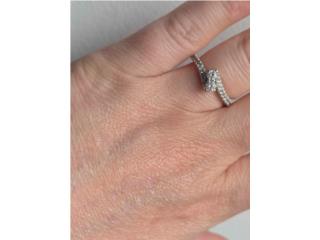 Sortija Oro Blanco 14k Diamantes Size 7, Puerto Rico