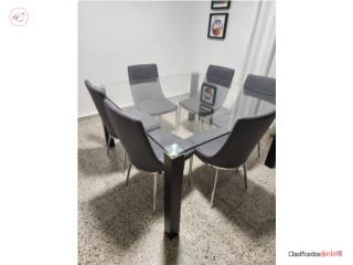 Juego de Comedor Cristal + 6 Sillas, Puerto Rico