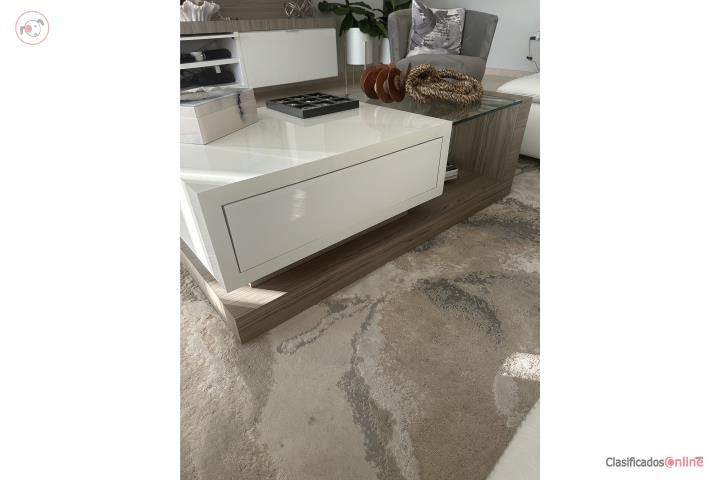 Mesa de centro laminada y cristal, Puerto Rico