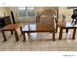 Set de 3 mesas de sala en madera