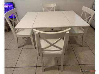 Juego de comedor IKEA HAUGA blanco � Mesa con, Puerto Rico
