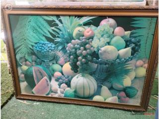 Cuadro de frutas antiguo grande, Puerto Rico