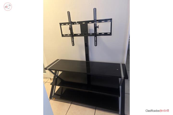 Mesa de TV en cristal Negro hasta 65 plgds, Puerto Rico
