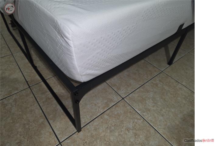 Matress  full y frame de metal color negro, Puerto Rico