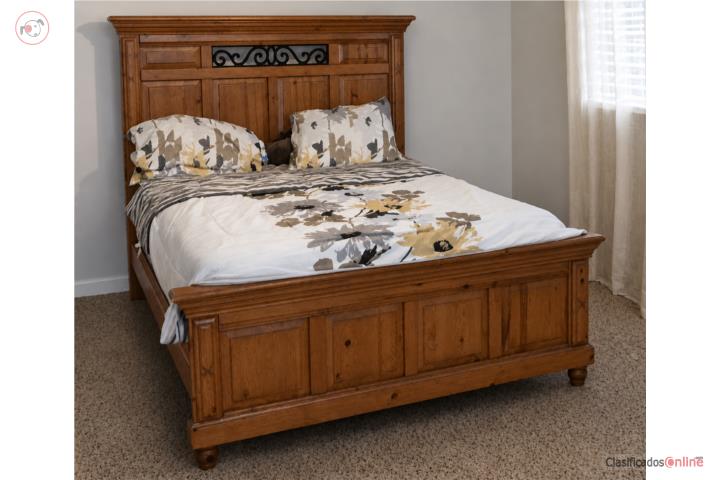 Cama Queen Madera Rustica, Puerto Rico