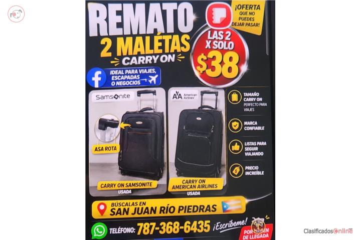 LIQUIDACION. LLEVATE 2 MALETAS CARRY ON. REBA, Puerto Rico