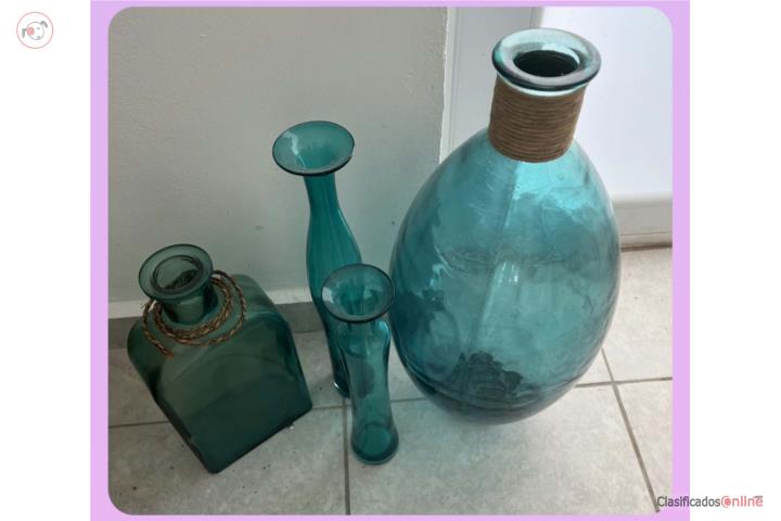 Conjunto completo (los 4 jarrones) en cristal, Puerto Rico
