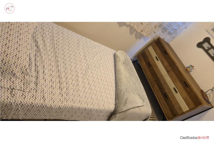 Cama twin mesita metal y gavetero, Puerto Rico