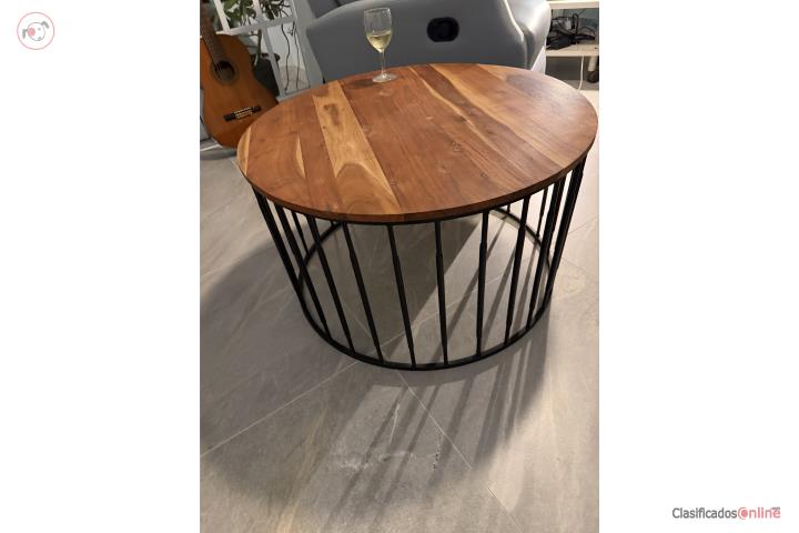MESA REDONDA CON TOPE DE MADERA ,31