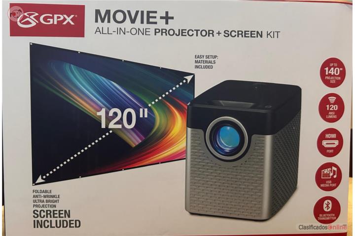 Proyector GPX Movie +. Incluye pantalla de 12, Puerto Rico
