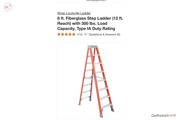 Escalera Louisville de Fibra de Vidrio 8 pies - ¡Oferta!