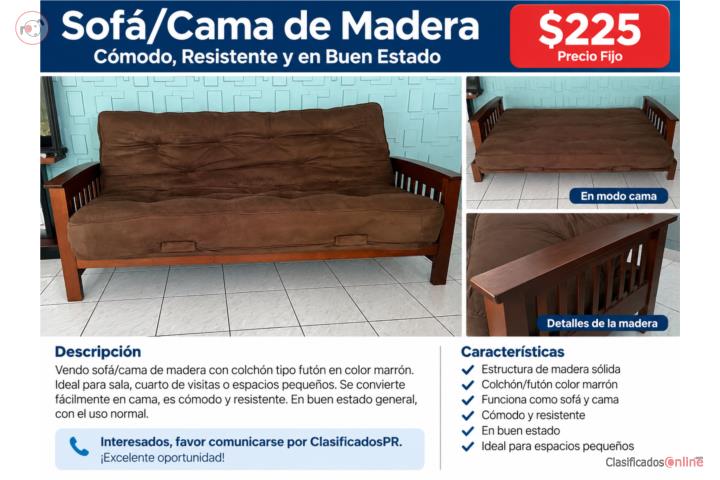 SOFA/CAMA de MADERA, Puerto Rico