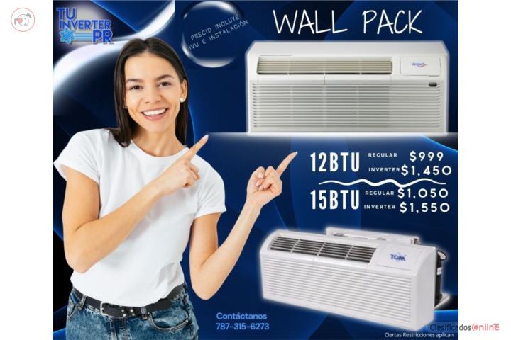 Wallpack 12btu Inverter Nuevo Caja, Puerto Rico