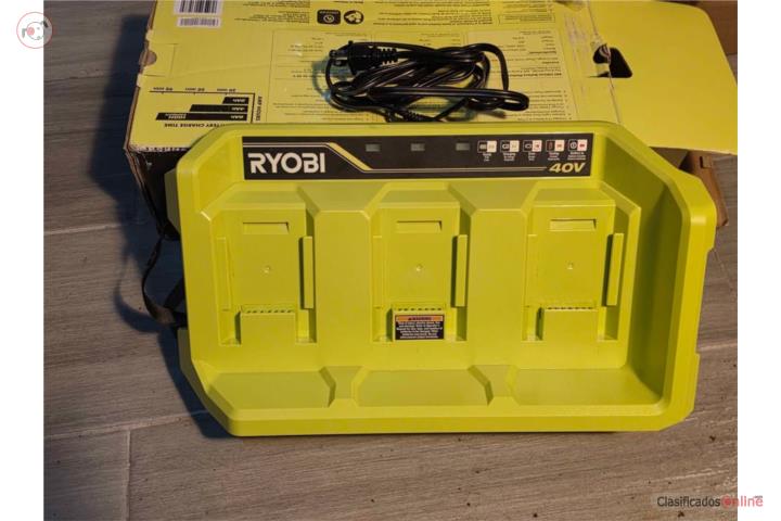 Cargador Ryobi 40V para 3 baterías Carga Rapi, Puerto Rico