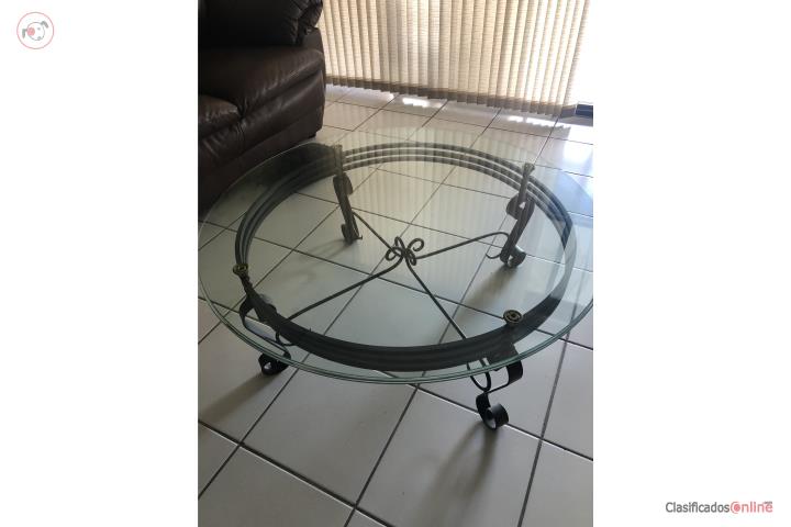 Mesa de sala metal y cristal, Puerto Rico