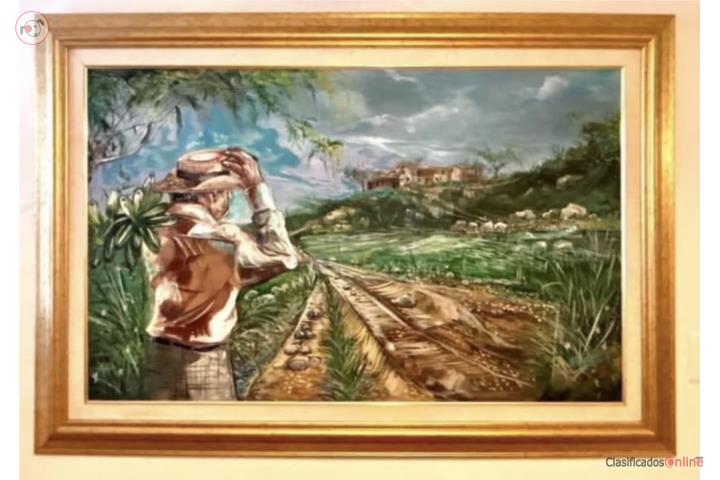 Obra de arte 60x36 enmarcada, Puerto Rico