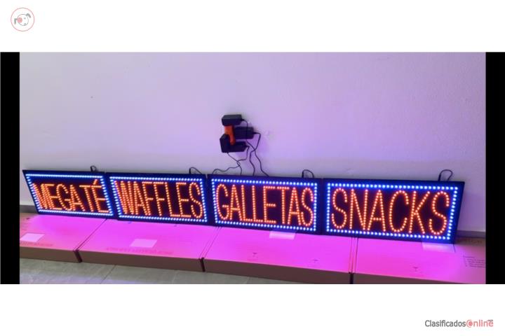 Letreros en leds de Mega té waffles galletas , Puerto Rico