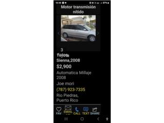 Toyota Puerto Rico Toyota sienna 2008 color gris 