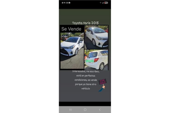 Toyota Yaris 2015  146 mil millas buen estado
