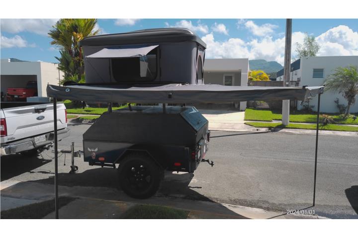 Carreton para overlanding con papeles al dia