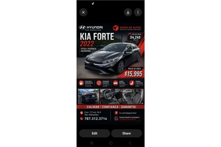Kia Forte 2022 negro