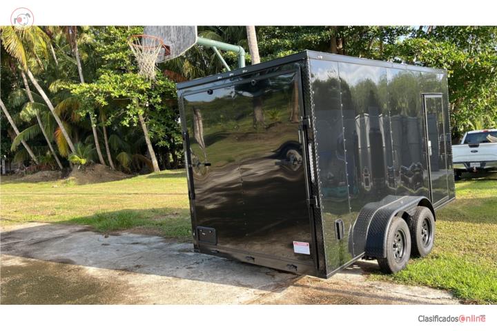 2026 Carreton doble tren 14' negro, nuevo!