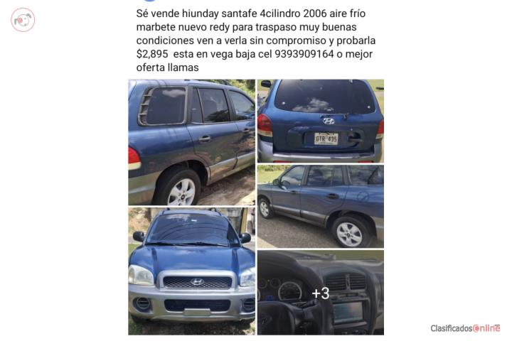 Sé vende hiunday santafe 4cilindro 2006