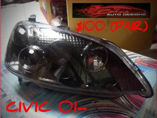 HEADLIGHTS BLACK  HONDA CIVIC 2001 