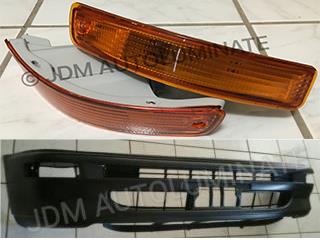 TOYOTA COROLLA 93 97 BUMPER JDM GOMA + MICAS CORTA Puerto Rico JDM AUTOLUMINATE 