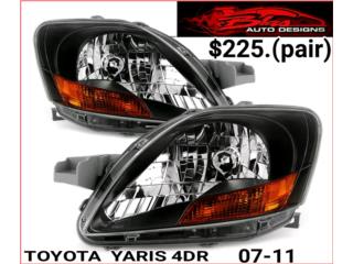 TOYOTA YARIS 4DR 2007-2011 HEADLIGHTS BLACK