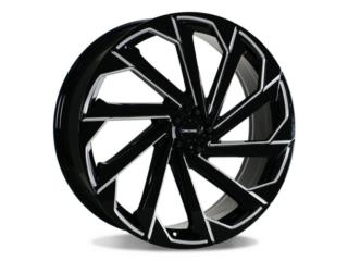 ENCORE 106-6414 22X8 (5-100) GLOSS BLACK  Puerto Rico JJ Wheels and Tires