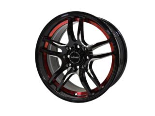 VMS 15x7 (4-100) GLOSS BLACK MILLING Puerto Rico JJ Wheels and Tires