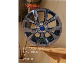 SET AROS FORD MAVERICK 17 NEW GLOSS BLACK  Puerto Rico JAN WHEELS