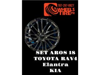 SET AROS 18 SOLOS NEW RAV4, KIA, ELANTRA  Puerto Rico JAN WHEELS