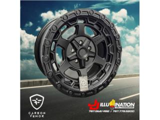 AROS CARBON ARMOR 17 FULL BLACK 5-114 + 5-127 Puerto Rico JJ Wheels and Tires
