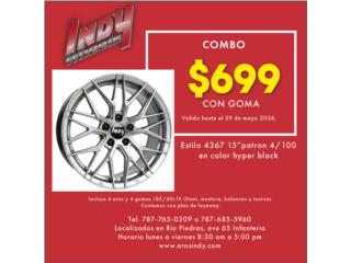 Combo estilo 4367 15-in color hyper black Puerto Rico INDY PERFORMANCE
