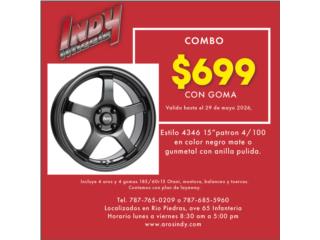 Combo estilo 4346 15-in con goma Puerto Rico INDY PERFORMANCE