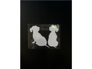 STICKER DE PERROS EN BLANCO Puerto Rico JRT Auto Interiors