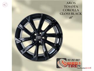 AROS TOYOTA COROLLA 18” NEW GLOSS BLACK Puerto Rico JAN WHEELS