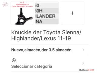 Knuckle Toyota siena 11-19 Puerto Rico ALLISON BODY PARTS