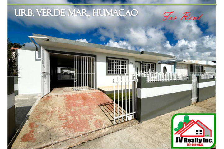 Urbanizacion-Verde Mar URB VERDE MAR 3H-1B ¡REMODELADA! Casa en Humacao